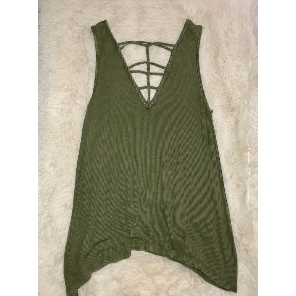 AE Ribbed Olive Green Strappy Tank 💚 NWOT